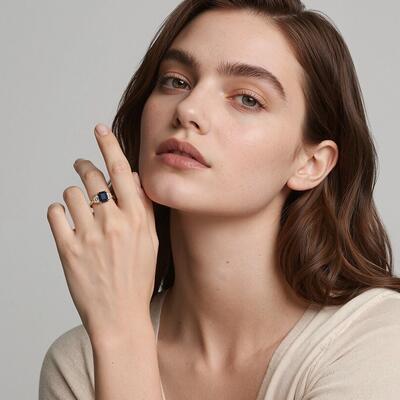 "This Is Where You Belong" Emerald Cut Three Stone Engagement Ring