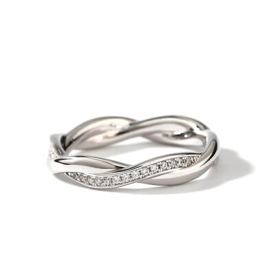 Jeulia "Interweaving of Love" Sterling Silver Women's Band