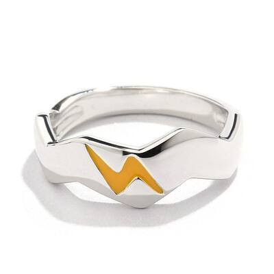 Jeulia "I Choose You" Lightning Design Sterling Silver Band