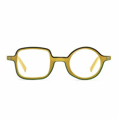Enid Yellow Square Round Glasses