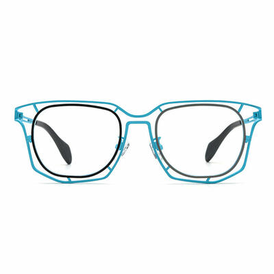 Whit Blue Square Glasses