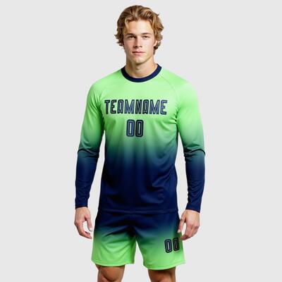 Custom Soccer Jersey Sublimation Long Sleeve with Fade Fashion Style