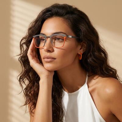 Haggai Orange Quadratische Brille