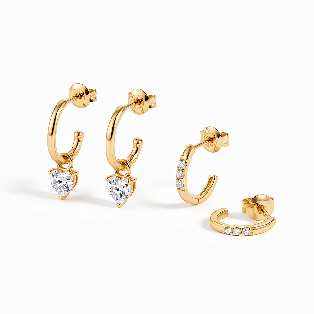 "Echo des Herzschlags" Stackable-Ohrring-Set