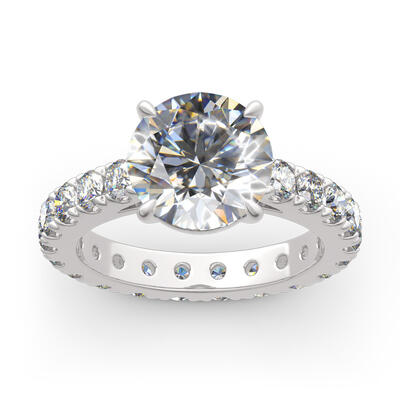 Jeulia Classic Round Cut Sterling Silver Eternity Ring