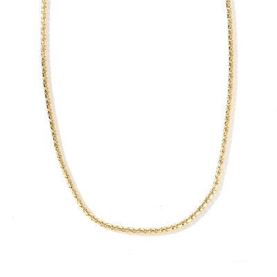 Jeulia Simple Sterling Silver Box Chain Necklace