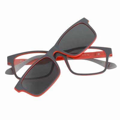 Troy Red Rectangle Glasses
