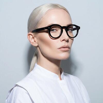 Mortin Schwarze Runde Brille