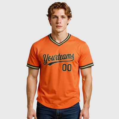 Custom Orange Throwback Baseball Jersey Add Your Name and Number Great for Classic Baseball Game Days and Alumni Events