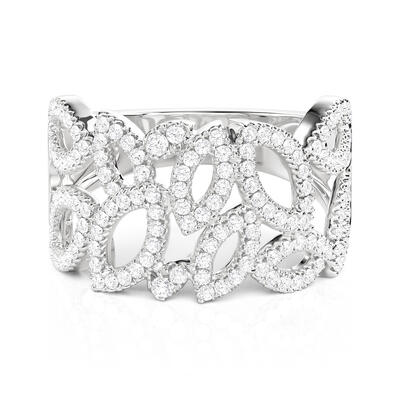 Jeulia Hollow Petal Band Ring for Women Sterling Silver