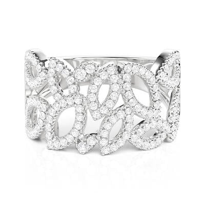 Jeulia Hollow Petal Band Ring for Women Sterling Silver