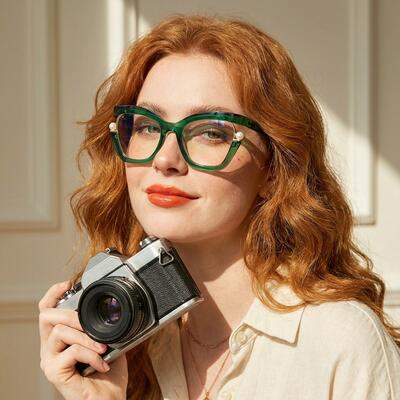 Halona Green Cat Eye Glasses