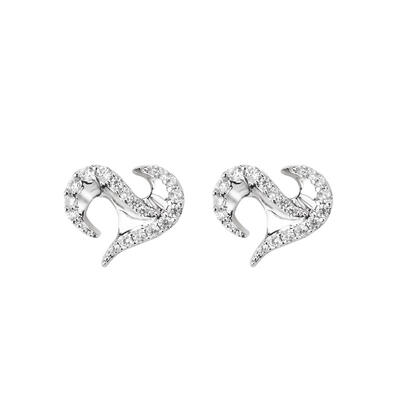 Jeulia Logo Shape Heart Sterling Silver Earrings