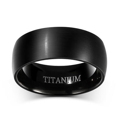 Jeulia Black Titanium Steel Men's Band