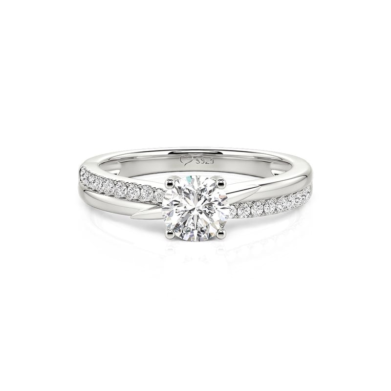 Jeulia Bague de Fiançailles Solitaire Ronde Torsadée Argent Sterling
