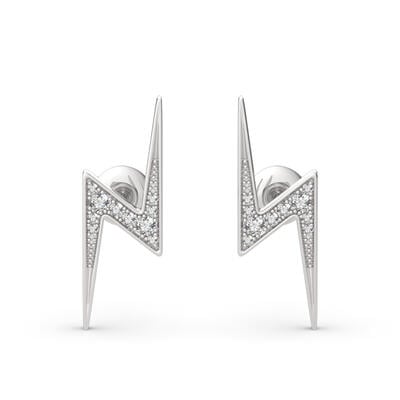 Jeulia Lightning Design Sterling Silver Stud Earrings