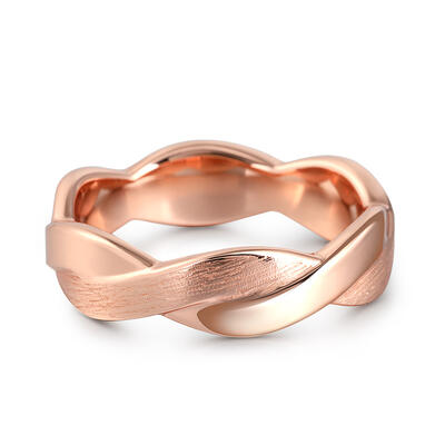 Jeulia "Unbreakable Love" Intertwined Design Sterling Silver Men's Band