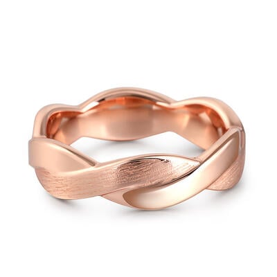 Jeulia "Unbreakable Love" Intertwined Design Sterling Silver Men's Band