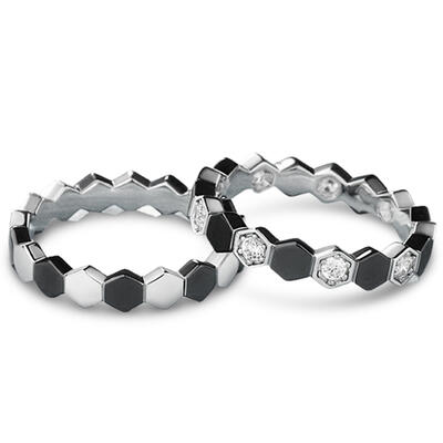 Jeulia "Unconditional Love" Football Design Sterling Silver Couple Rings