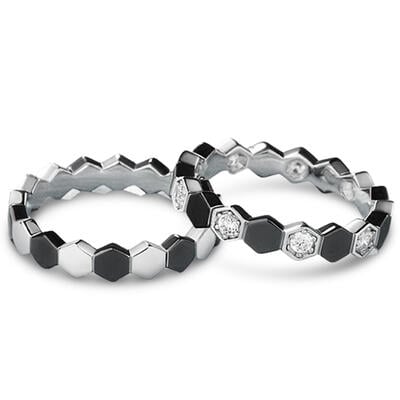 Jeulia "Unconditional Love" Football Design Sterling Silver Couple Rings