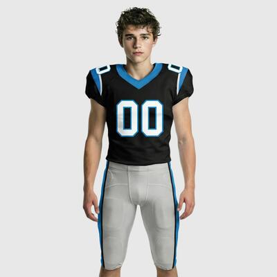 Custom Black Blue American Football Jersey Wholesale for Team - Personalized Logo & Number