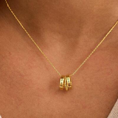 Personalized Circular Name Necklace a Simple Gift for Family - Drawelry.com
