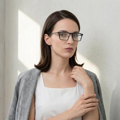 Marina Black Rectangle Glasses