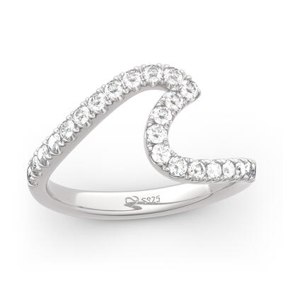 Jeulia Sea Wave Sterling Silver Ring