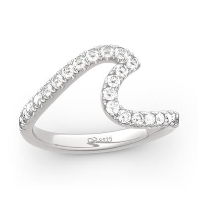 Jeulia Ola De Mar Elegante Anillo De Plata Esterlina