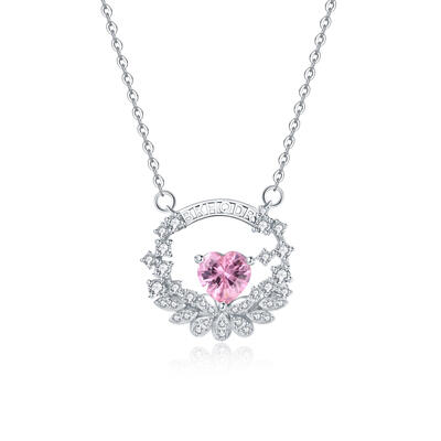 Jeulia "Love of Heart" Personalized Heart Cut Sterling Silver Necklace