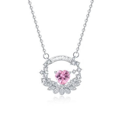 Jeulia "Love of Heart" Personalized Heart Cut Sterling Silver Necklace