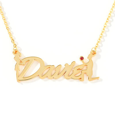 Jeulia "Will You Marry Me" Personalized Sterling Silver Name Necklace