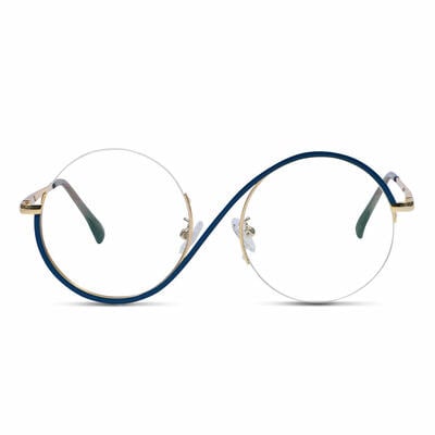 Hilary Blue Round Glasses