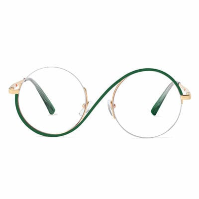 Hilary Green Round Glasses