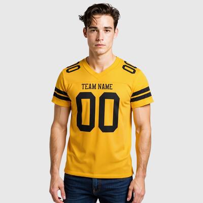 Custom Football Jersey Gold Mesh Authentic Personalized Stitched Teamname