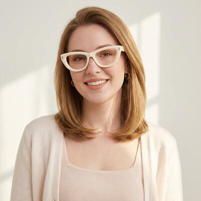 Rhys Beige Cat Eye Glasses
