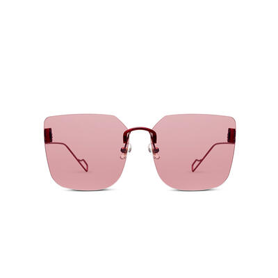 Jeulia "Butterfly" Square Rimless Red Oversize Women's Sunglasses