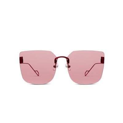 Jeulia "Butterfly" Square Rimless Red Oversize Women's Sunglasses
