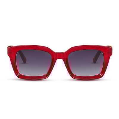 Jeulia "Sea Dream" Rectangle Red/Grey Unisex Sunglasses