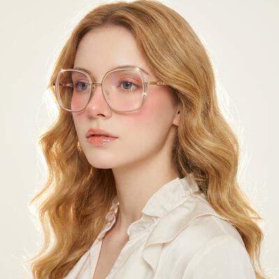 Oliver Beige Geometric Glasses