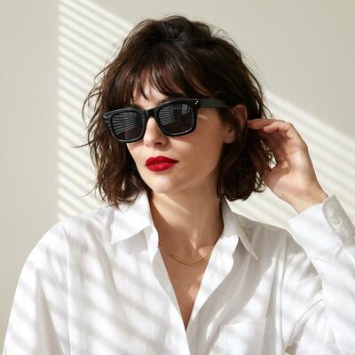 Audrey Lunettes de soleil Carrées Noires