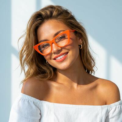 Ivy Orange Cat Eye Brille