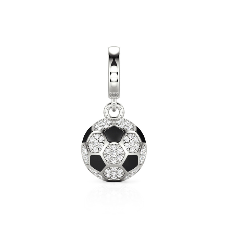 Jeulia Move My Way Pavé Soccer Charm for Necklaces Bracelets