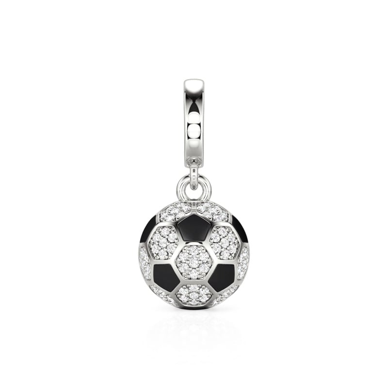 Jeulia Move My Way Pavé Soccer Charm for Necklaces Bracelets