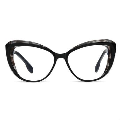 Rockefelle Schwarze Cat Eye Brille