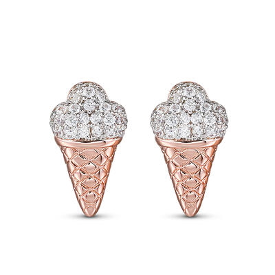 Jeulia "Sweet Taste" Ice Cream Sterling Silver Children's Earrings