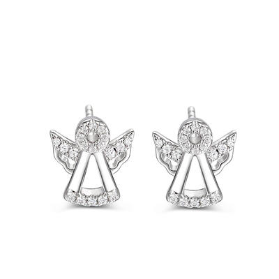 Jeulia "Serene Angel" Sterling Silver Children's Earrings
