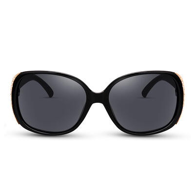 Jeulia "Make Waves" Oval Black/Grey Polarized Women's Sunglasses