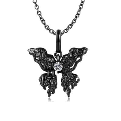 Jeulia Collier Style sombre Papillon Argent Sterling