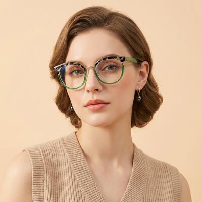 Harte Lunettes Cat Eye Vertes